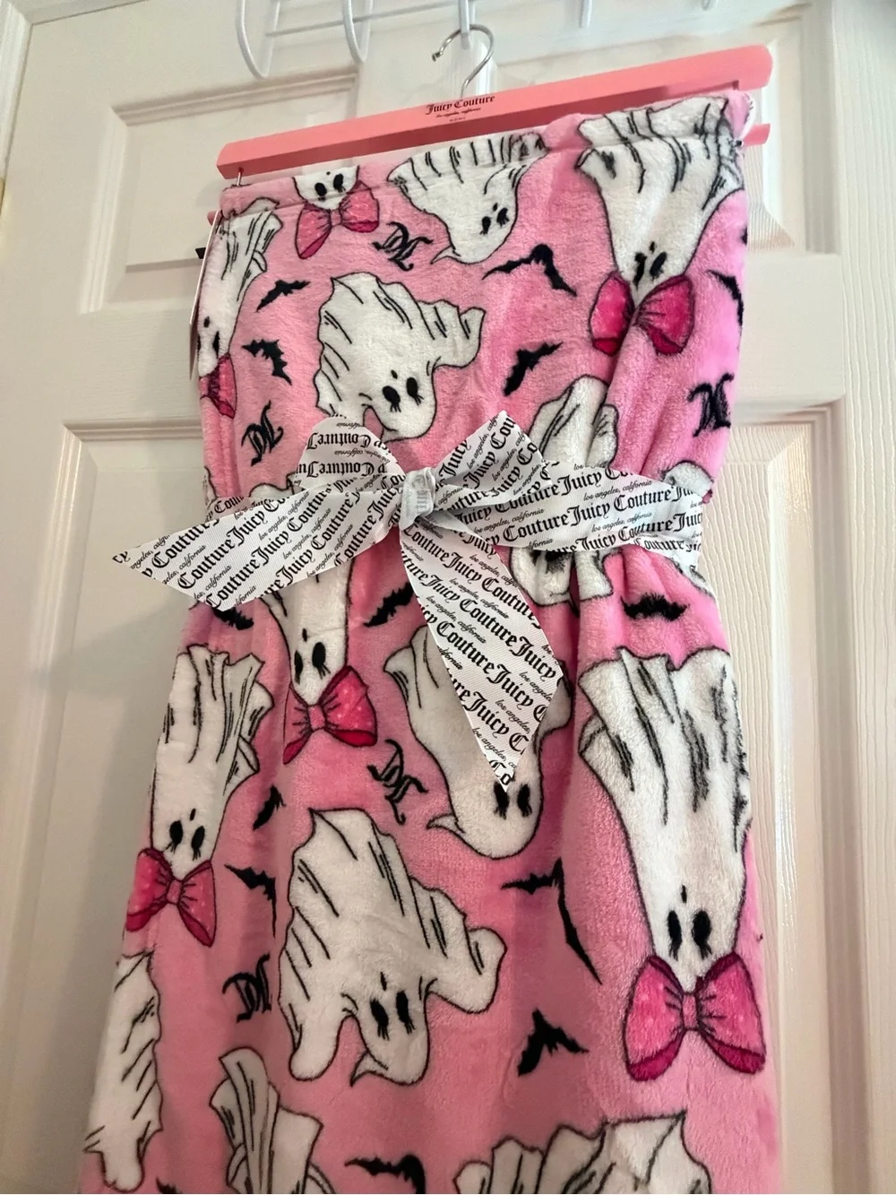 Juicy Couture Pink Ghost Print Kids Pajama Blanket